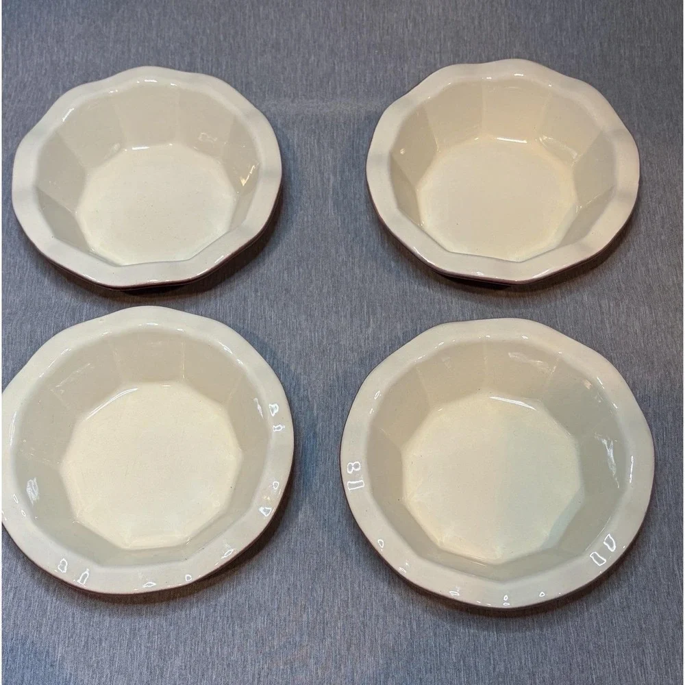 Set of 4 - Emile Henry France/William Sonoma Red Enamel Mini Pie Tart Dish 5.5